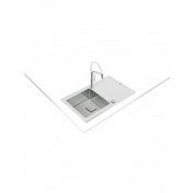 Kuchynský drez TEKA LUX RS15 86 1B 1D DIAMOND, biele sklo 2
